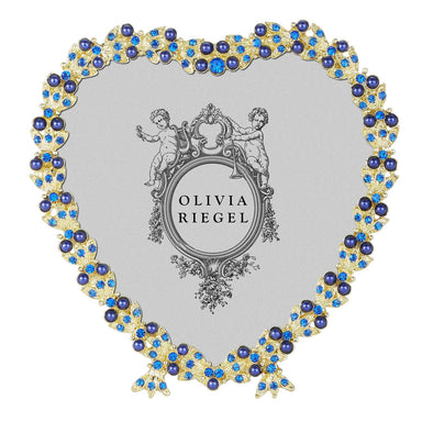 Olivia Riegel Picture Frames Olivia Riegel Contessa Heart Sapphire 3.5" Frame Gold