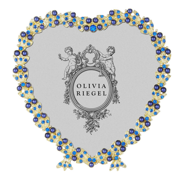Olivia Riegel Picture Frames Olivia Riegel Contessa Heart Sapphire 3.5" Frame Gold