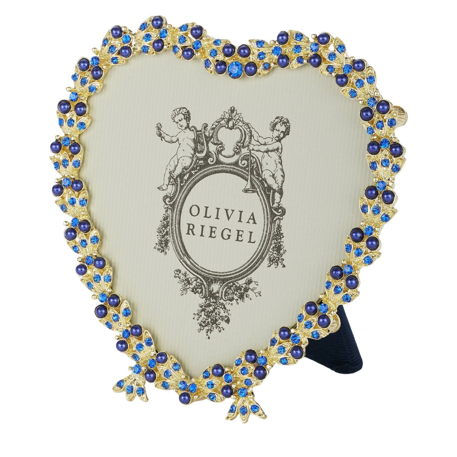 Olivia Riegel Picture Frames Olivia Riegel Contessa Heart Sapphire 3.5" Frame Gold