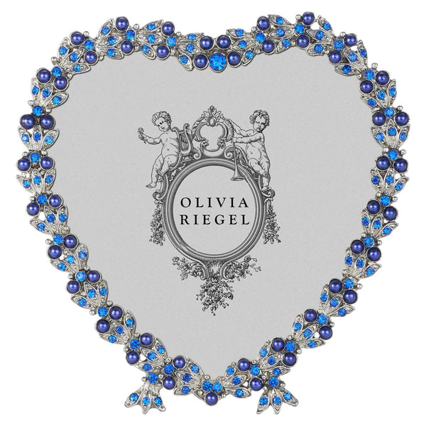 Olivia Riegel Picture Frames Olivia Riegel Contessa Heart Sapphire 3.5" Frame Silver