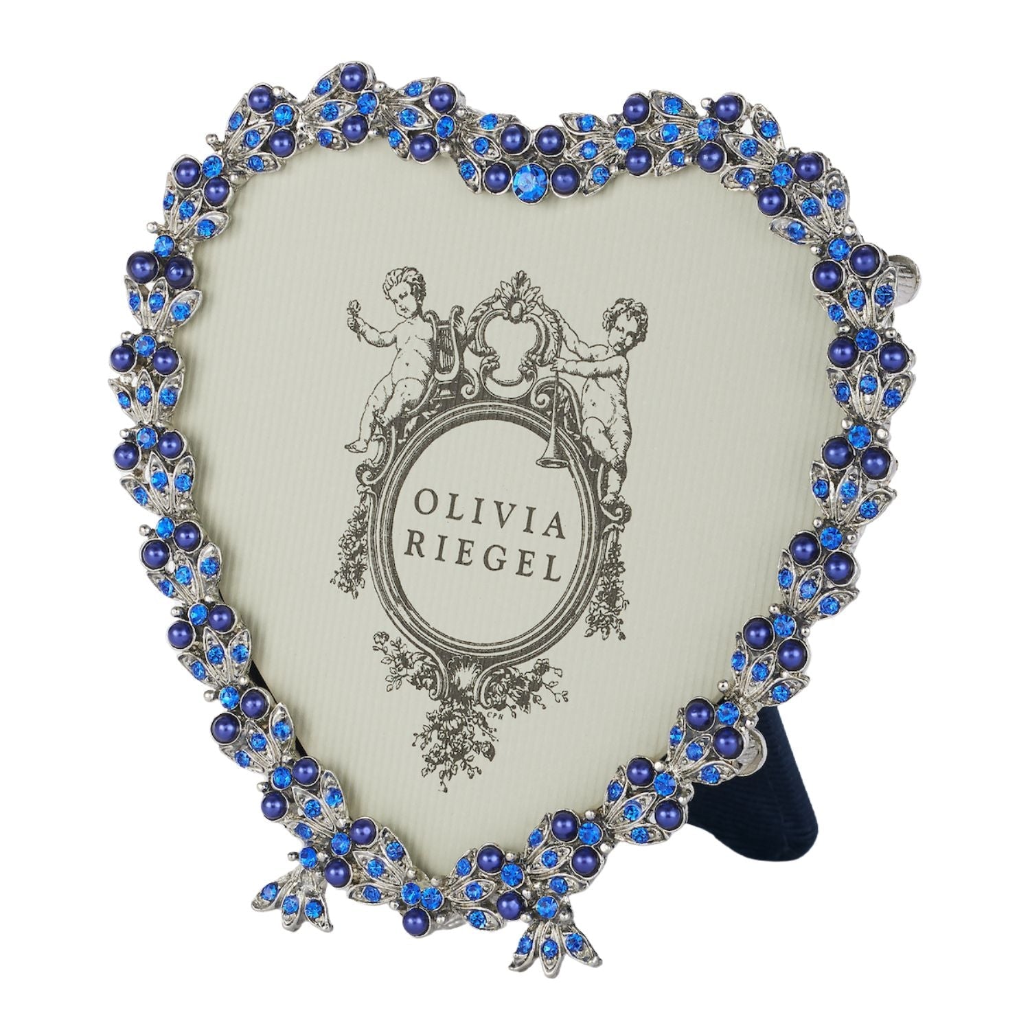 Olivia Riegel Picture Frames Olivia Riegel Contessa Heart Sapphire 3.5" Frame Silver