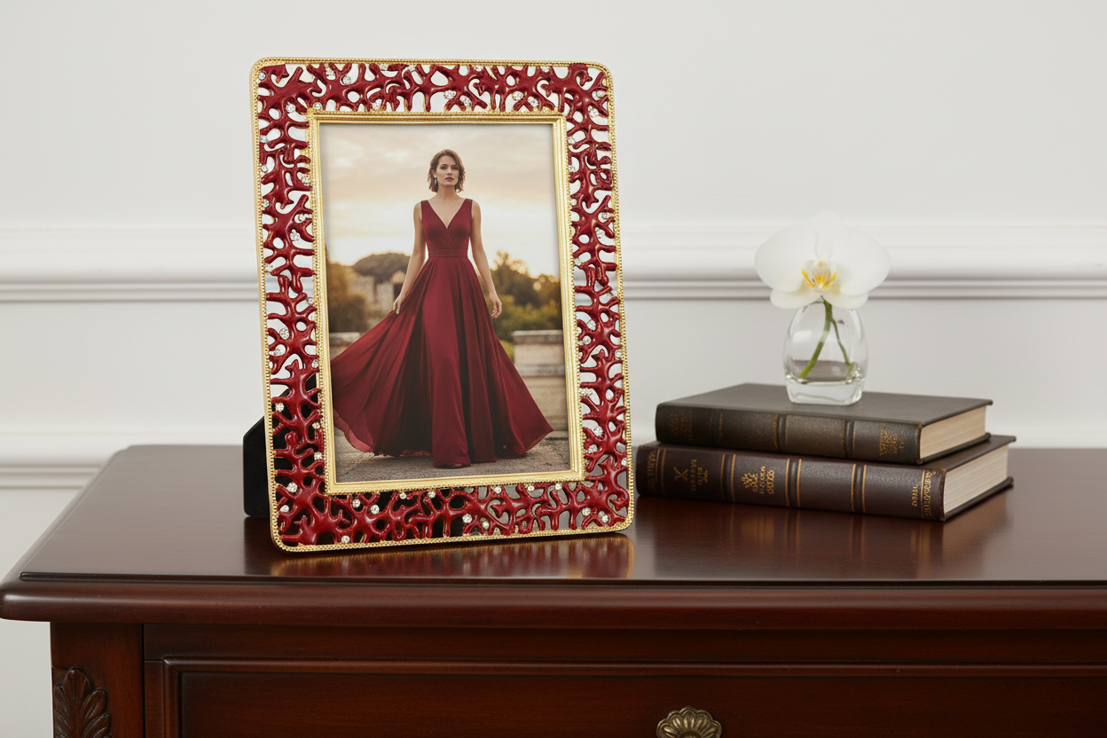 Olivia Riegel Picture Frames Olivia Riegel Coral Enamel Picture Frame 5" x 7" Red