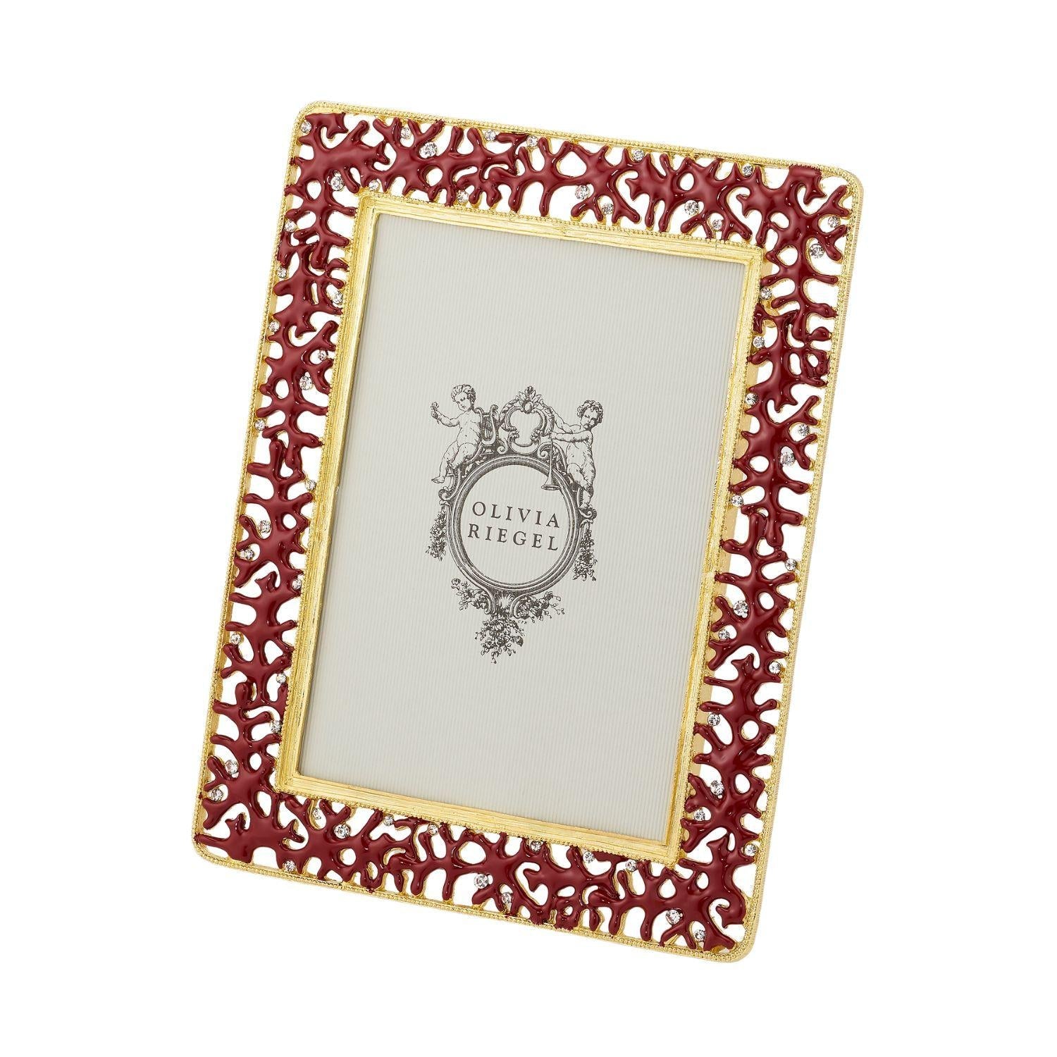 Olivia Riegel Picture Frames Olivia Riegel Coral Enamel Picture Frame 5" x 7" Red