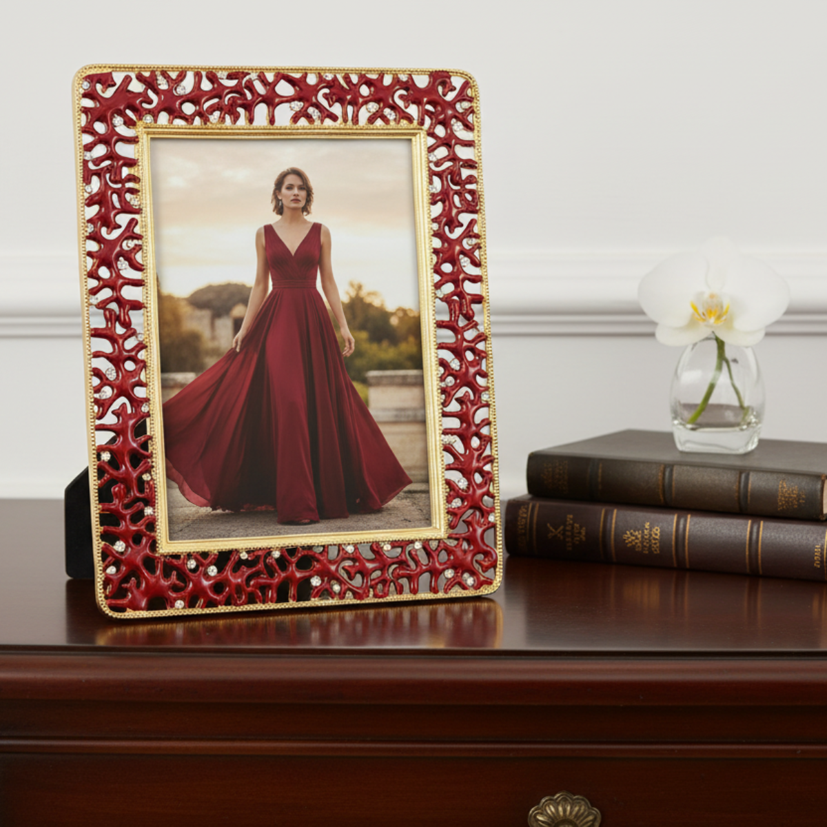 Olivia Riegel Picture Frames Olivia Riegel Coral Enamel Picture Frame 5" x 7" Red