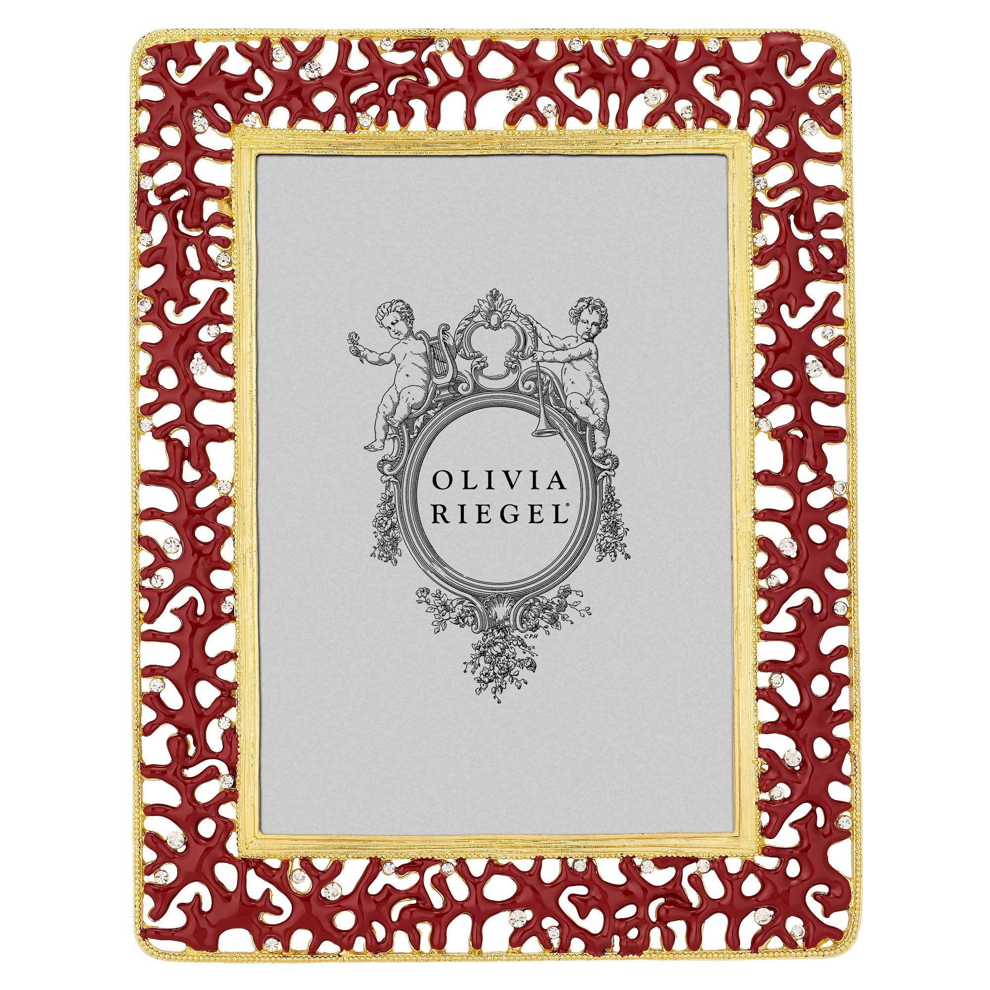Olivia Riegel Picture Frames Olivia Riegel Coral Enamel Picture Frame 5" x 7" Red