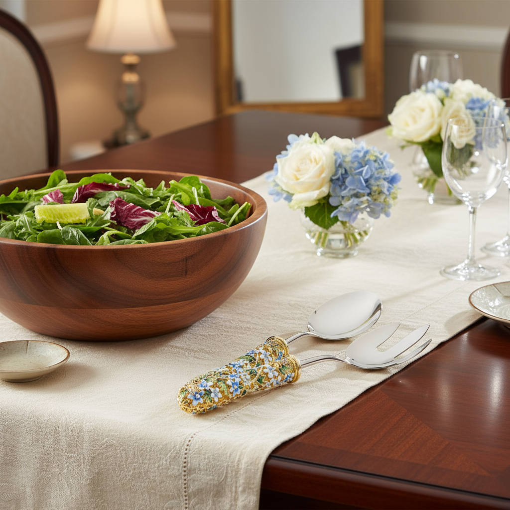 Olivia Riegel Giftware Olivia Riegel Daphne Salad Serving Set Blue