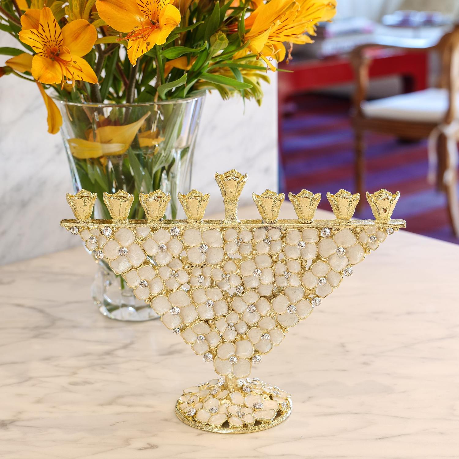 Olivia Riegel Giftware Olivia Riegel Dogwood Menorah White