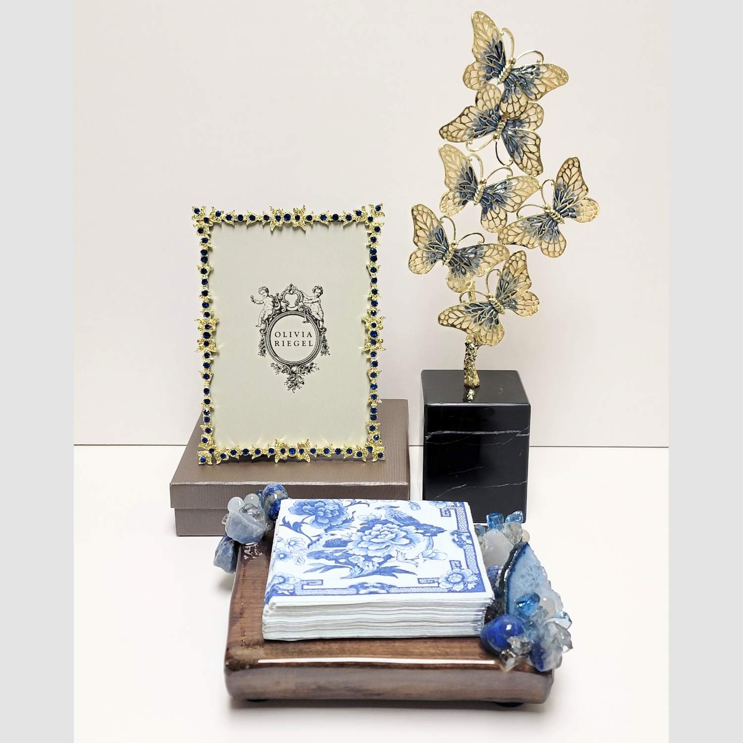 Olivia Riegel Giftware Olivia Riegel Enamel Butterfly Sculpture Blue