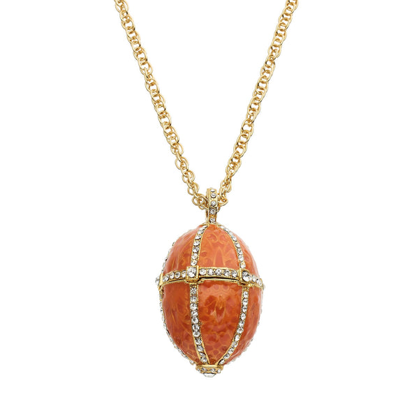 Olivia Riegel Jewelry Olivia Riegel Enamel Egg Locket Pendant Necklace Salmon