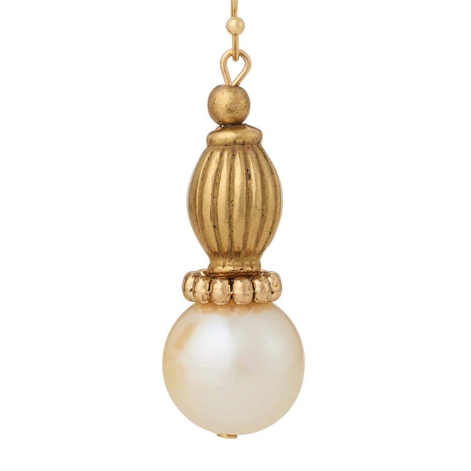 Olivia Riegel Jewelry Olivia Riegel Faux Pearl & Bead Drop Earrings Gold