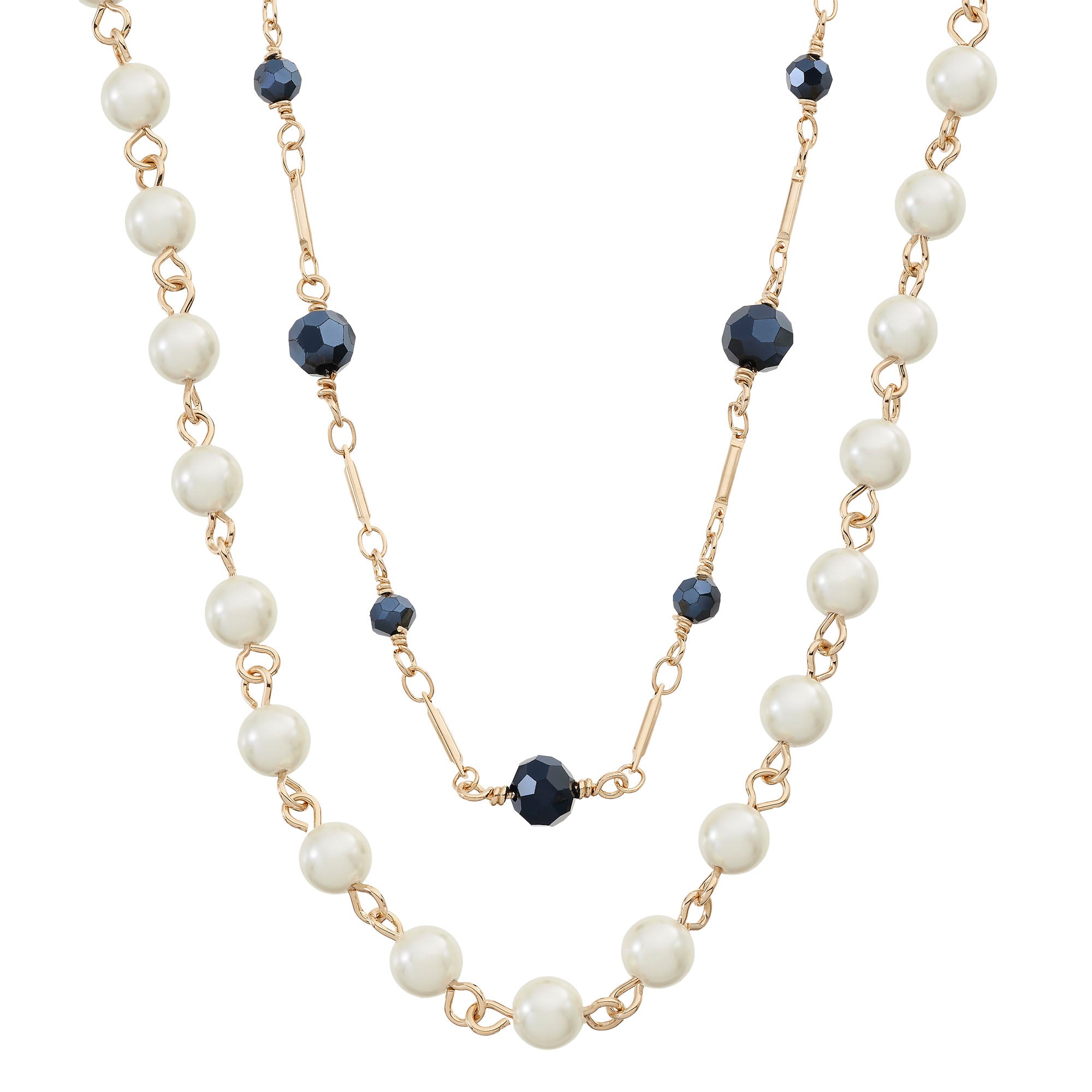 Olivia Riegel Jewelry Olivia Riegel Glass Pearl & Hematite Double Strand Necklace