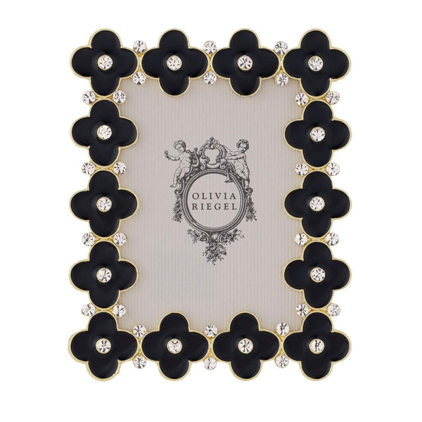 Olivia Riegel Picture Frames Olivia Riegel Gold Black Enamel Clover Picture Frame 2.5" x 3.5"