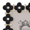 Olivia Riegel Picture Frames Olivia Riegel Gold Black Enamel Clover Picture Frame 2.5" x 3.5"