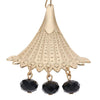 Olivia Riegel Jewelry Olivia Riegel Gold Fan with Jet Bead Drop Wire Earrings