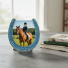 Olivia Riegel Picture Frames Olivia Riegel Gold Horseshoe Frame with Capri Blue Stones Blue