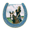 Olivia Riegel Picture Frames Olivia Riegel Gold Horseshoe Frame with Capri Blue Stones Blue