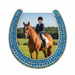 Olivia Riegel Picture Frames Olivia Riegel Gold Horseshoe Frame with Capri Blue Stones Blue