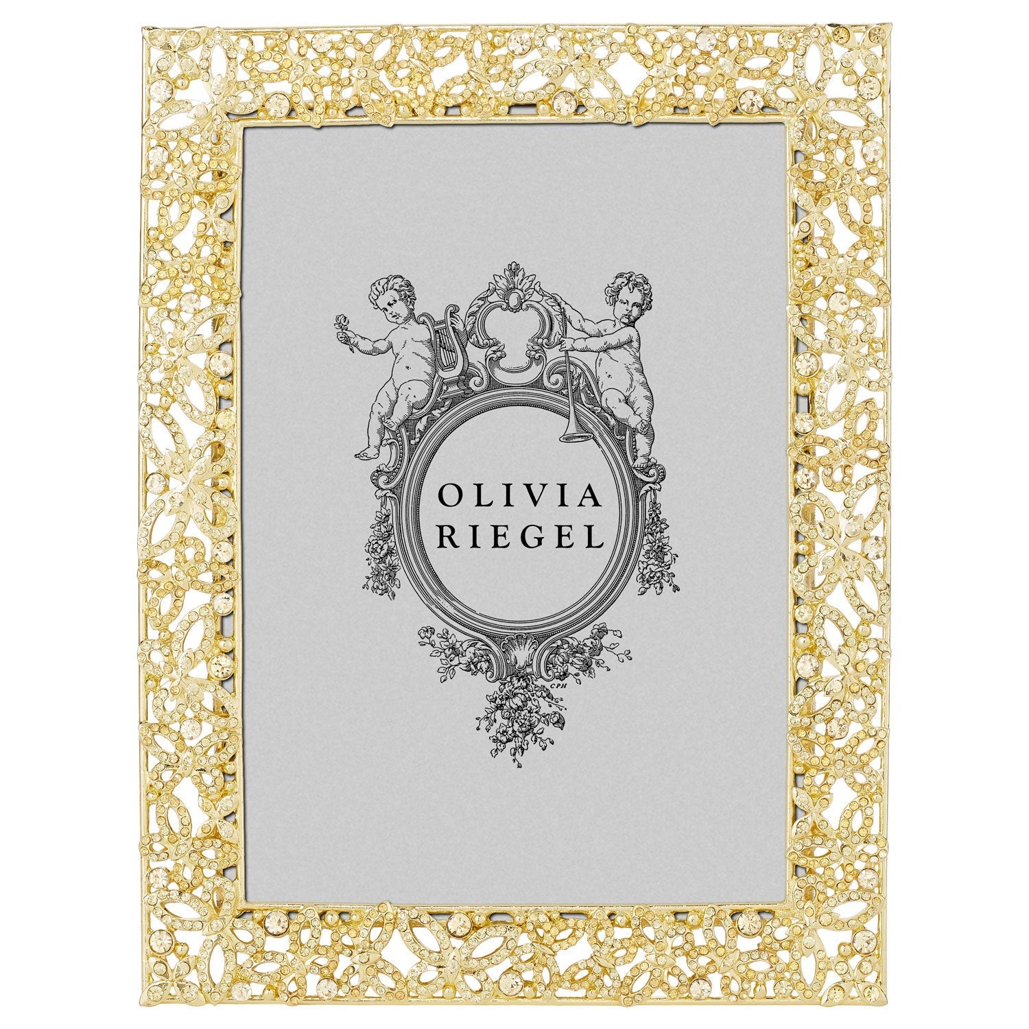 Olivia Riegel Picture Frames Olivia Riegel Gold Papillon with Jonquil Crystals 5" x 7" Frame
