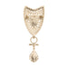 Olivia Riegel Jewelry Olivia Riegel Gold Shield Teardrip Brooch with Blue Stones