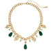 Olivia Riegel Jewelry Olivia Riegel Green Drop Gold Tone Necklace