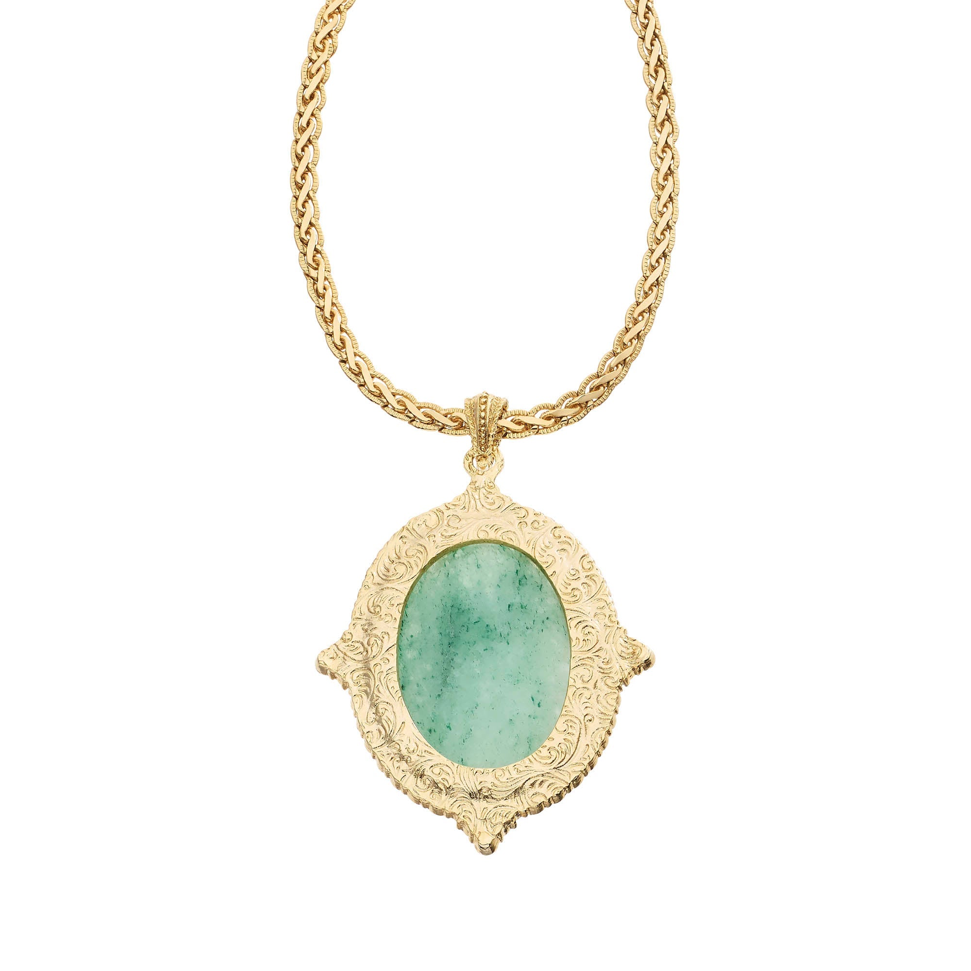 Olivia Riegel Jewelry Olivia Riegel Oval Aventurine Pendant Necklace Gold