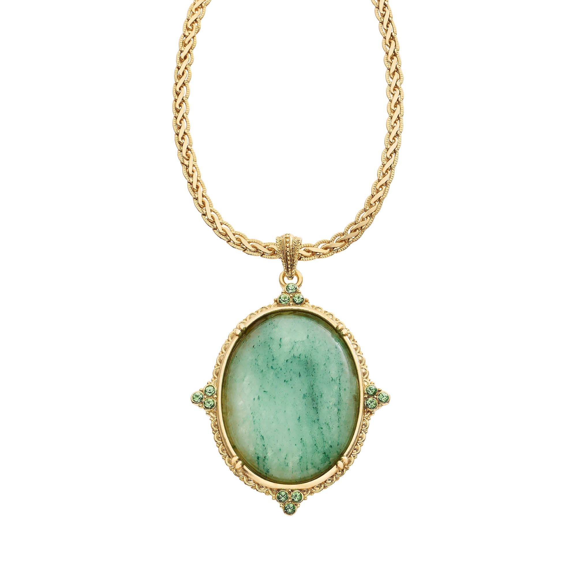 Olivia Riegel Jewelry Olivia Riegel Oval Aventurine Pendant Necklace Gold