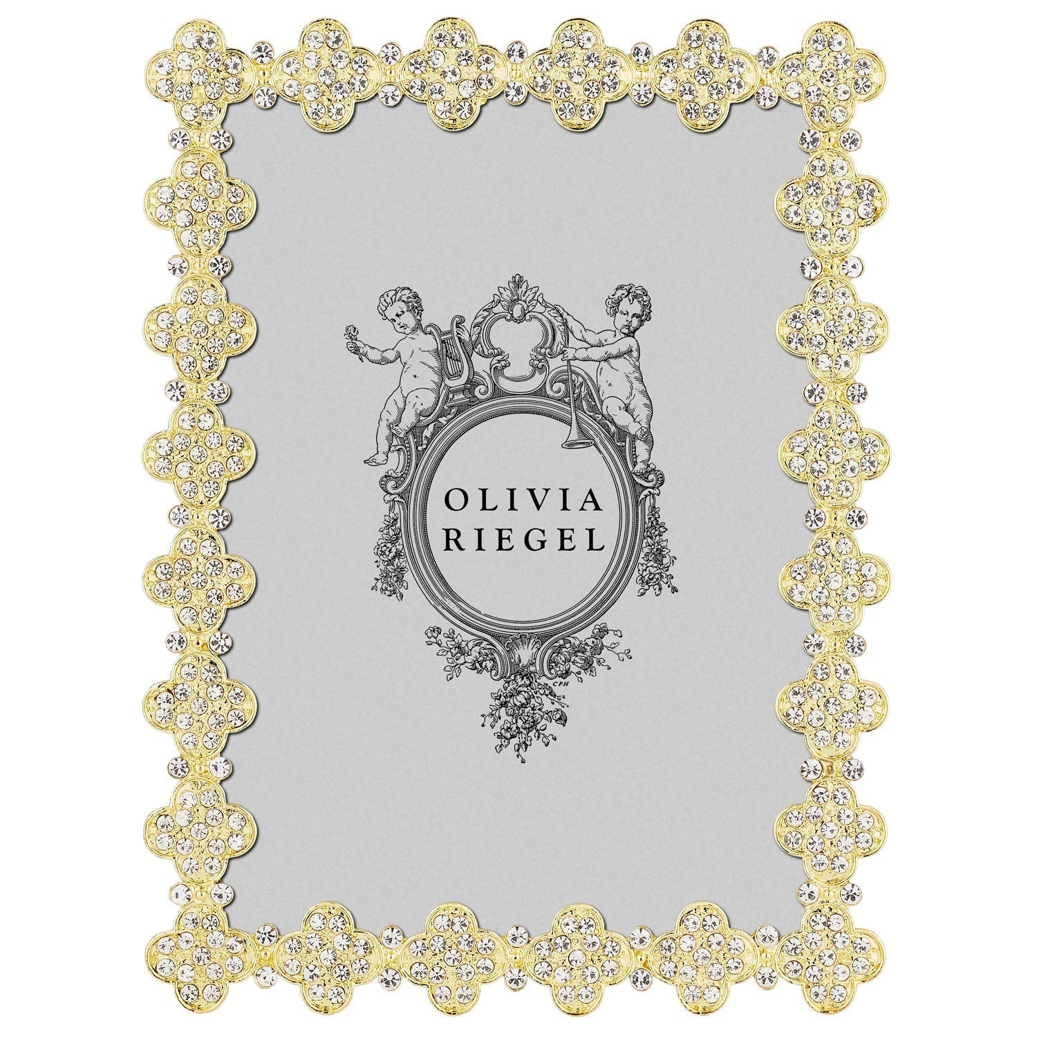 Olivia Riegel Picture Frames Olivia Riegel Pavé Clover Frame Gold 5" x 7"