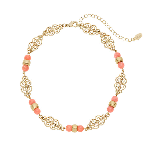 Olivia Riegel Jewelry Olivia Riegel Pink Bead Gold Necklace