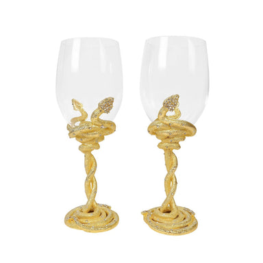 Olivia Riegel Gfitware Olivia Riegel Serpentina Wine Glass (Set of 2) Gold