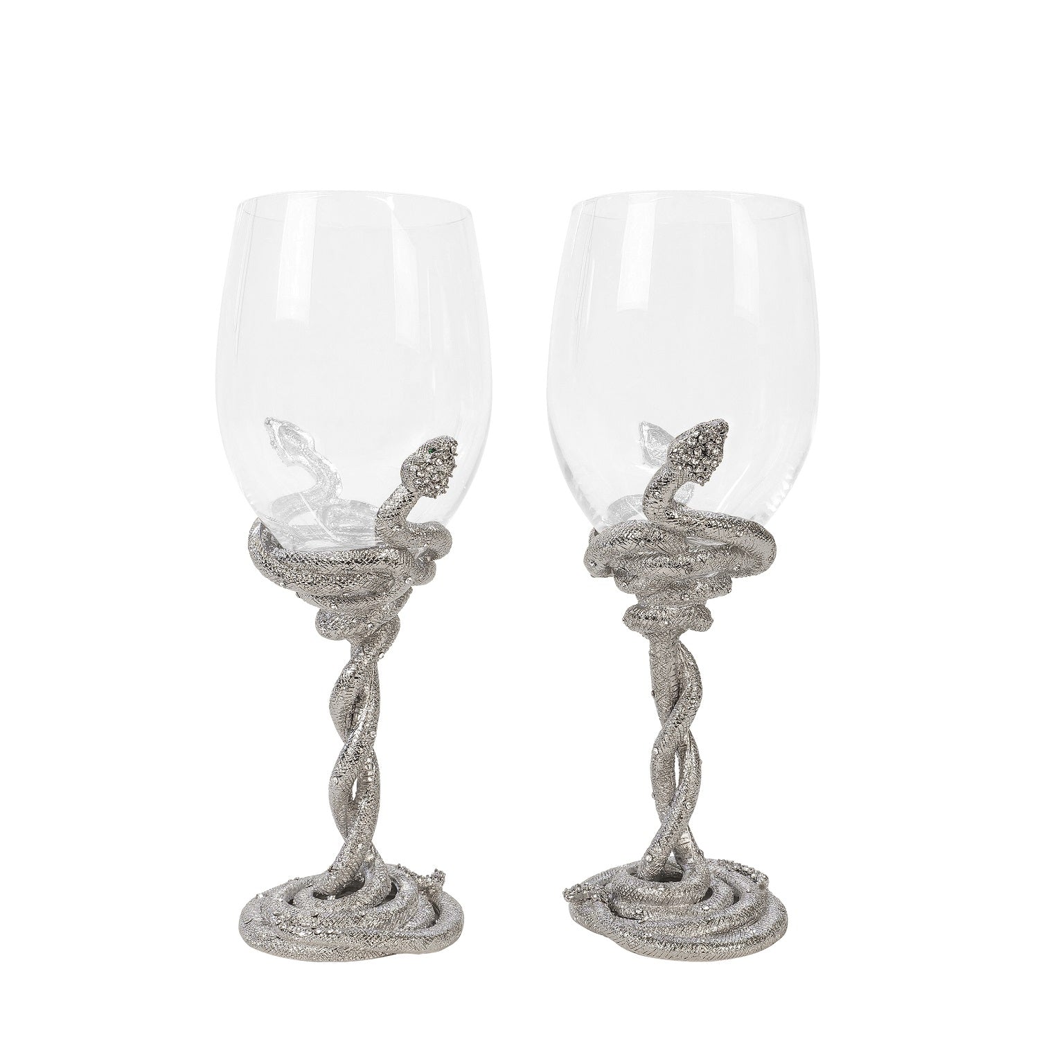 Olivia Riegel Gfitware Olivia Riegel Serpentina Wine Glass (Set of 2) Silver