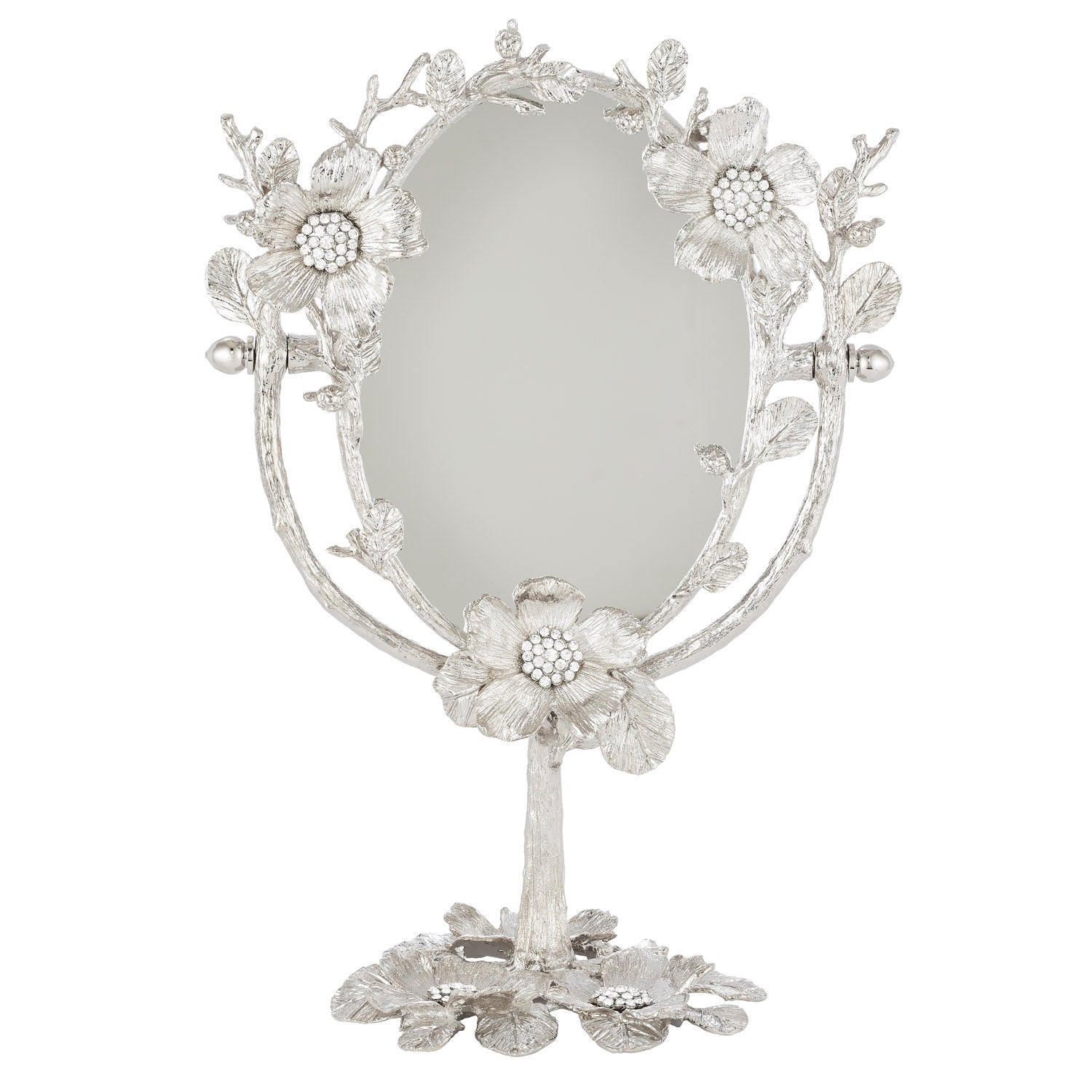 Olivia Riegel Giftware Olivia Riegel Silver Botanica Magnified Standing Mirror