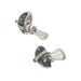 Olivia Riegel Jewelry Olivia Riegel Silver Gray Enamel Round Clip Earrings