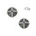 Olivia Riegel Jewelry Olivia Riegel Silver Gray Enamel Round Clip Earrings