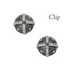 Olivia Riegel Jewelry Olivia Riegel Silver Gray Enamel Round Clip Earrings
