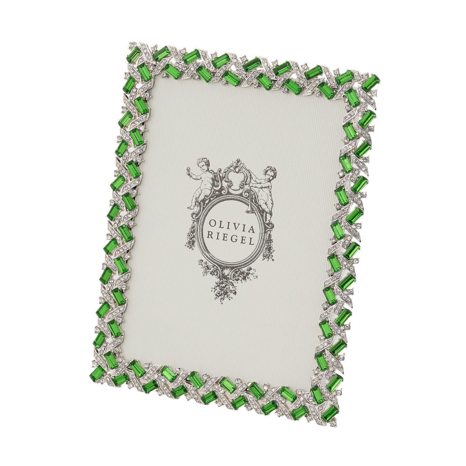Olivia Riegel Picture Frames Olivia Riegel Silver Hamilton Picture Frame Emerald 5" x 7"