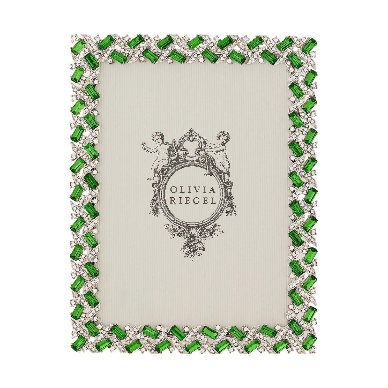Olivia Riegel Picture Frames Olivia Riegel Silver Hamilton Picture Frame Emerald 5" x 7"