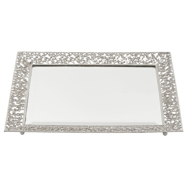 Olivia Riegel Trays Olivia Riegel Silver Isadora Beveled Mirror Tray
