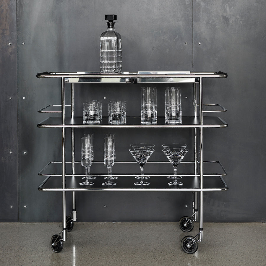 Orrefors Art Glass Orrefors 53 Piece Street Bar Cart