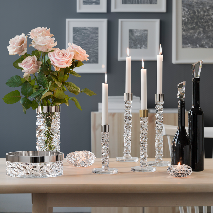 Orrefors Giftware Orrefors Carat Candlestick Brass Medium - Set of 2