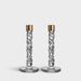 Orrefors Giftware Orrefors Carat Candlestick Brass Medium - Set of 2