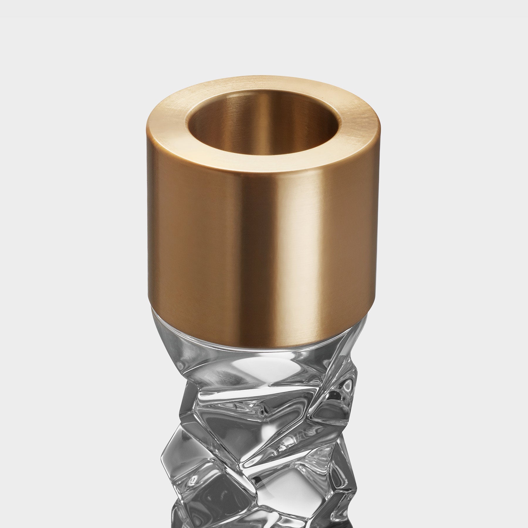 Orrefors Giftware Orrefors Carat Candlestick Brass Medium - Set of 2