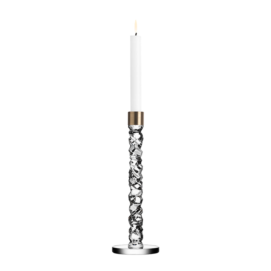 Orrefors Art Glass Orrefors Carat Candlestick Silver Large
