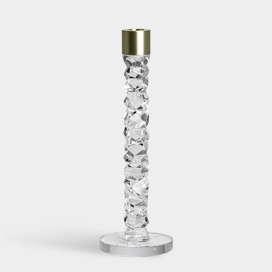 Orrefors Art Glass Orrefors Carat Candlestick Silver Large