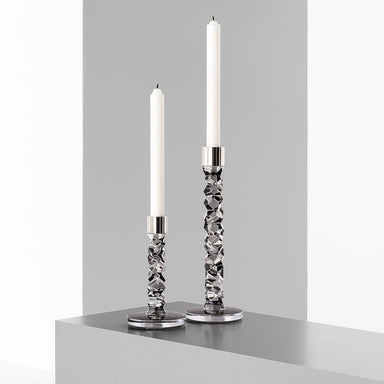 Orrefors Art Glass Orrefors Carat Graphite Candlestick Large
