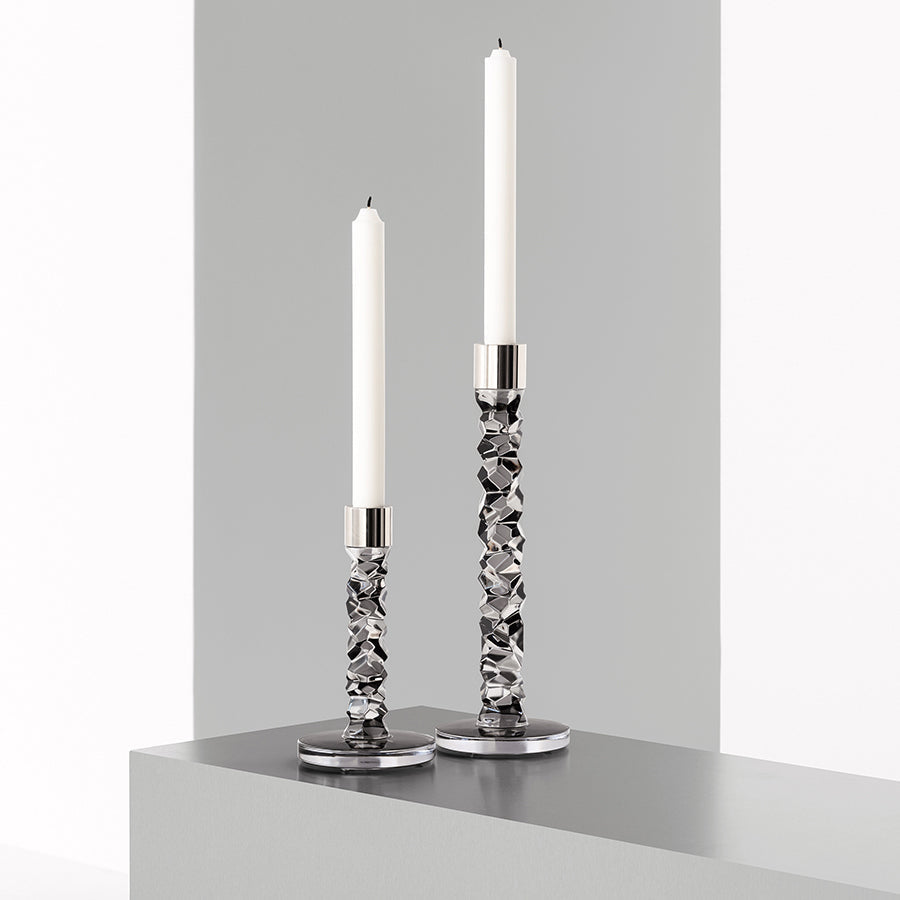 Orrefors Art Glass Orrefors Carat Graphite Candlestick Small