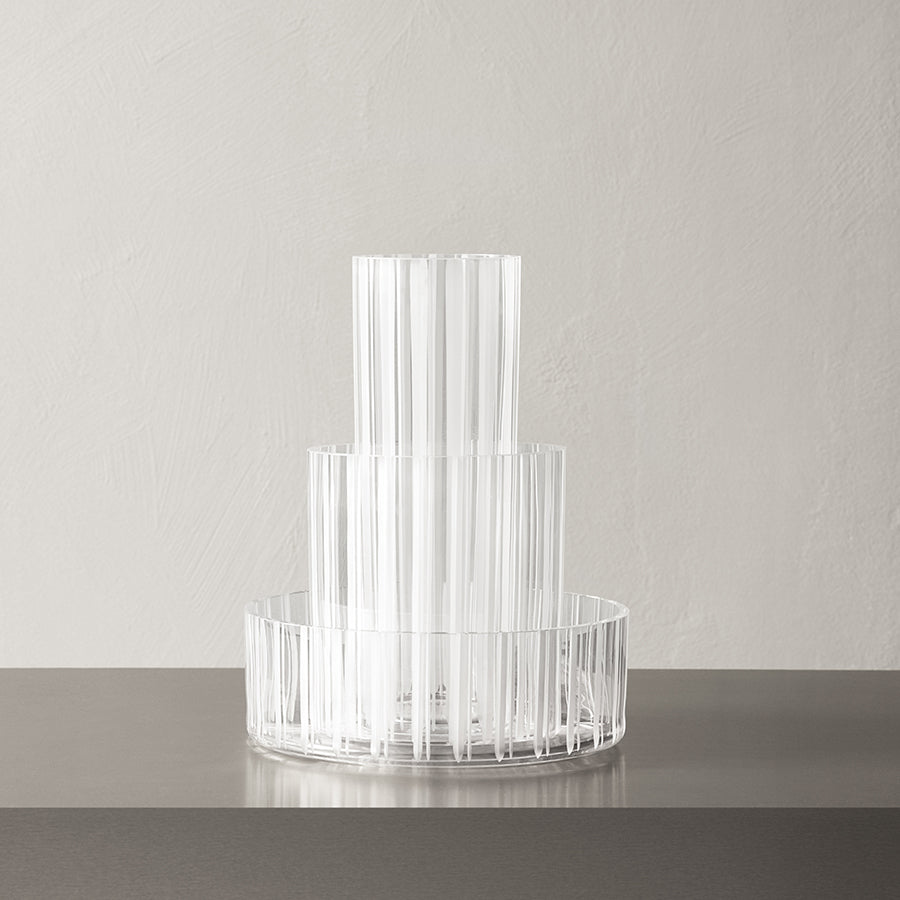 Orrefors Art Glass Orrefors Cut In Number Striped Bowl
