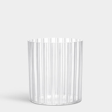 Orrefors Art Glass Orrefors Cut In Number Striped Vase Low