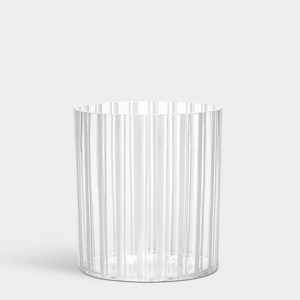 Orrefors Art Glass Orrefors Cut In Number Striped Vase Low