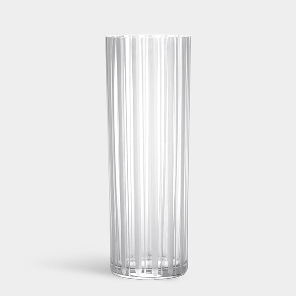 Orrefors Art Glass Orrefors Cut In Number Striped Vase Tall