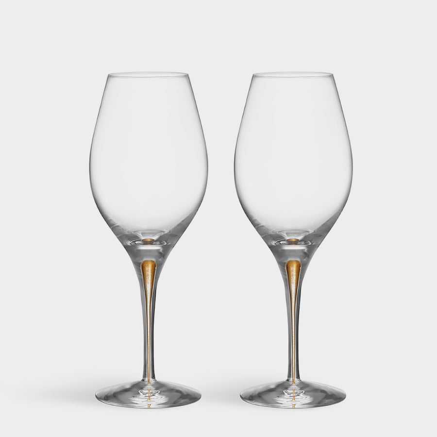 Orrefors Art Glass Orrefors Gold Intermezzo Gold Balance Set of 2